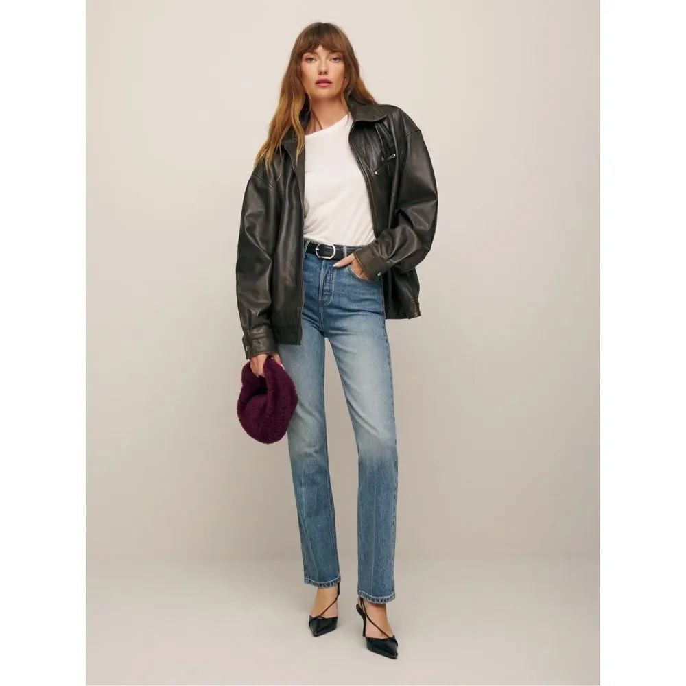 Reformation jeans po# 17801 Cyrus Wash high waist straight leg size 30 - Picture 3 of 14